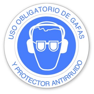 USO OBLIGATORIO DE GAFAS Y PROTECTOR ANTIRUIDO
