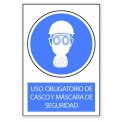 USO OBLIGATORIO DE CASCO Y MASCARA DE SEGURIDAD