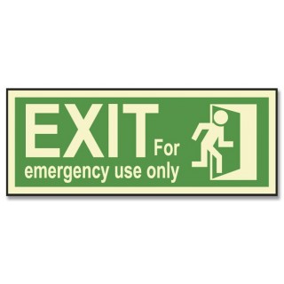 "EXIT FOR EMERGENCY USE ONLY"+HOMBRE DERECHA