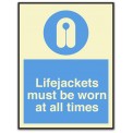LIFEJACKETS MUST BE WORN AT ALL TIMES