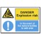DANGER EXPLOSION RISK/IN THE EVENT OF FIRE...