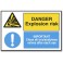 DANGER EXPLOSION RISK/IMPORTANT CLOSE ALL OXY...