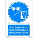 USO OBLIGATORIO DE GAFAS O PANTALLA PROTECTORA