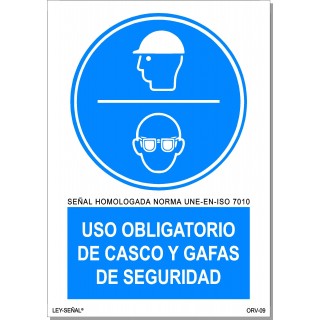 USO OBLIGATORIO DE CASCO Y GAFAS DE SEGURIDAD