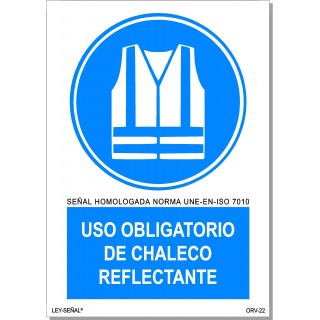 USO OBLIGATORIO CHALECO REFLECTANTE - Marve Señalización y Seguridad