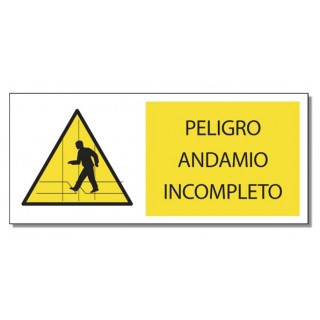 PELIGRO ANDAMIO INCOMPLETO